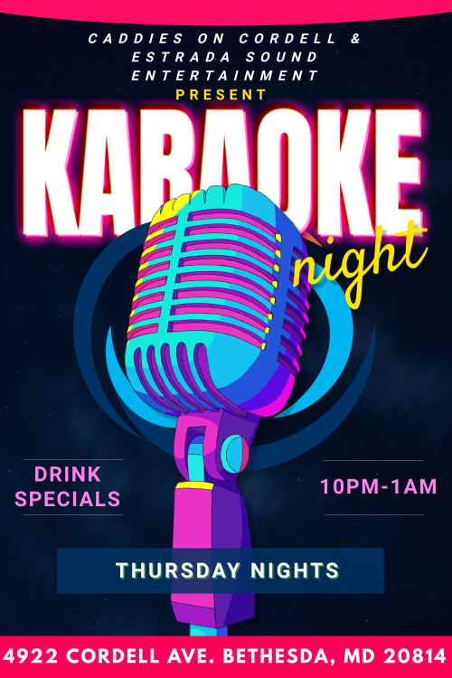 a karaoke night flyer with a microphone