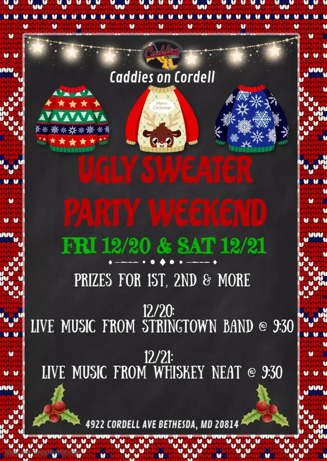 ugly sweater party weekend flyer